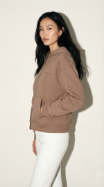 MONOMOON Essential Zip Hoodie – Mocha - Image 3