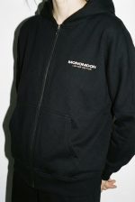 MONOMOON Essential Zip Hoodie - Black - Image 3